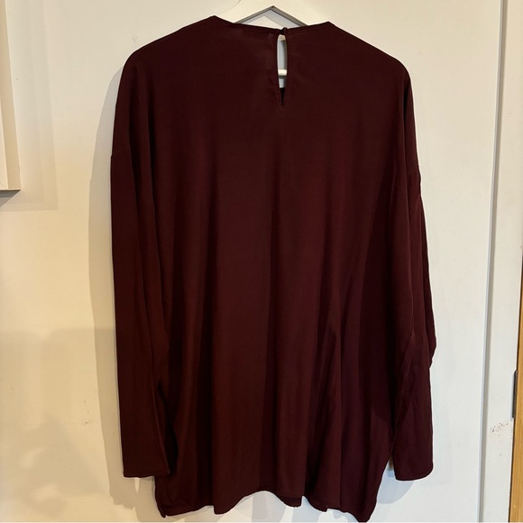 ROSSOPURO silk blouse burgundy XL - Picture 2 of 7